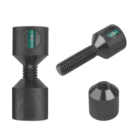 2Pcs Flange Two-Hole Positioning Pin Set with Built-in Level, 6061 Aluminum 1-1/8" Hole Gradient Aligner Tool (Black)