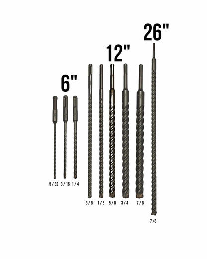 10-Pack SDS Plus 5/32" x 6" Rotary Hammer Drill Bits, Carbide Tipped for Brick, Stone and Concrete (Value Pack)