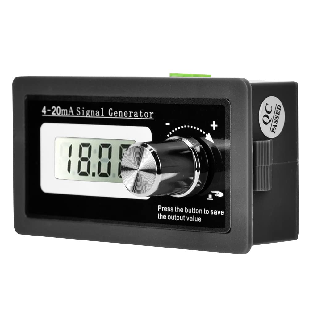 Signal Generator, 4-20mA 15-30V High Accuracy Current Loop Signal Generator Frequency Generator Two-Wire Transducer Test with LCD Display (Black)