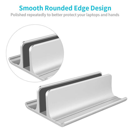 VAYDEER Vertical Laptop Stand Holder Adjustable Desktop Notebook Dock Space-Saving Three-in-one for All MacBook Pro Air, Mac,HP, Dell, Microsoft Surface,Lenovo, up to 17.3 inch Silver