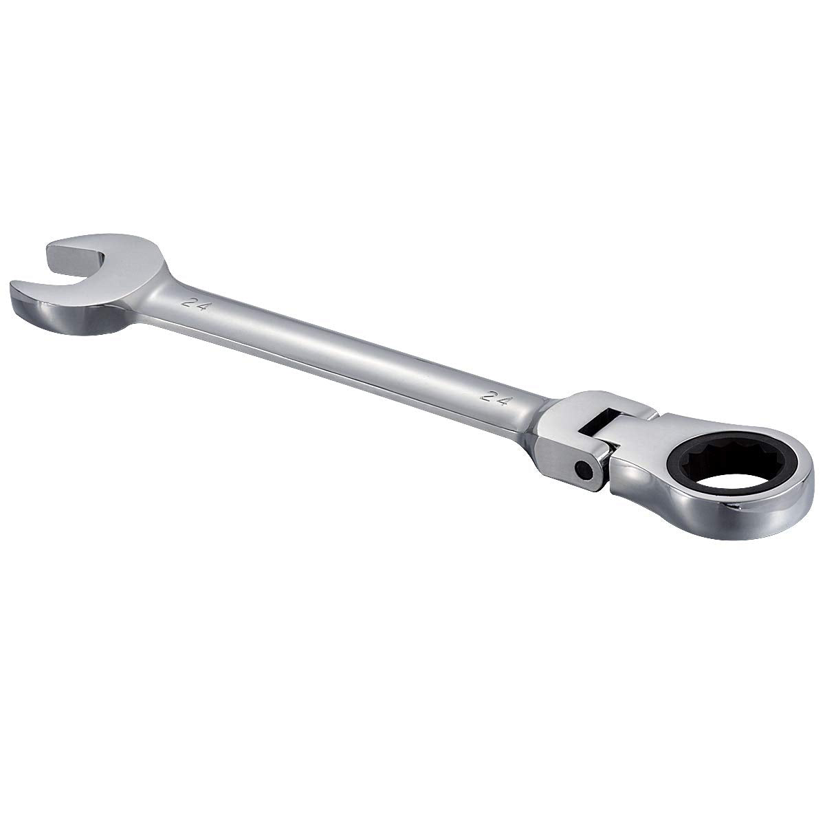 KATUR 24mm Ratcheting Wrench Set Flexible Pivoting Head Ratchet Combination Spanner Wrench Chrome Vanadium Steel Metric Tool (24mm)