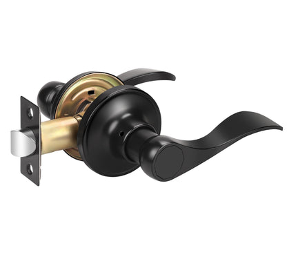 Probrico Matte Black Door Handles Interior Passage Door Levers Hall Closet Handles Keyless Interior Non-Locking Lever with No Keys