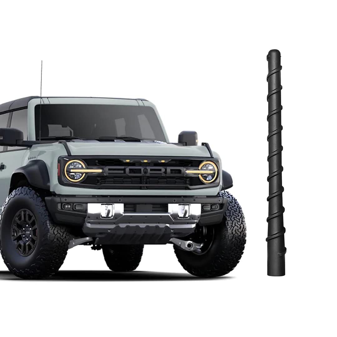7" Bronco Short Antenna, Compatible with Ford Bronco Full Size and Sport All Models 2021 2022 2023 2024 2025, Good Reception, Black, 7 Inch Spiral AM FM Radio Antenna, for Bronco Accessories 2021-2025