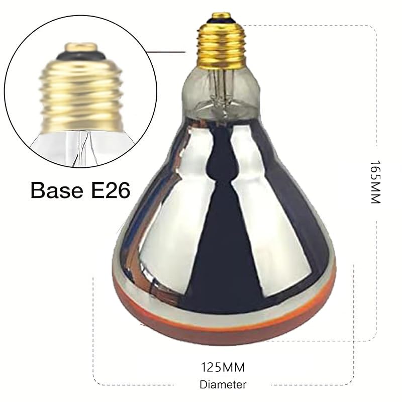 BONGBADA 2 Pack Heat Lamp 250 Watts Infrared Bulbs Red Glass Lamp Bulb for Food Service, Brooder Bulb, Chicks, Pet, Bathroom, Light Therapy Use E26 Base, Flood Light Heat Lamp Bulb