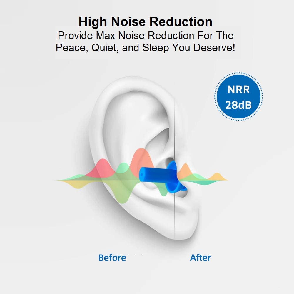 Quality Plugs by Rips 100 Pair Reusable Soft Silicone Ear Plugs - Waterproof, Washable, Noise Cancelling - Perfect for Swimming, Music Concerts, Construction, Shooting, Hunting, Motor Sports, Sleeping