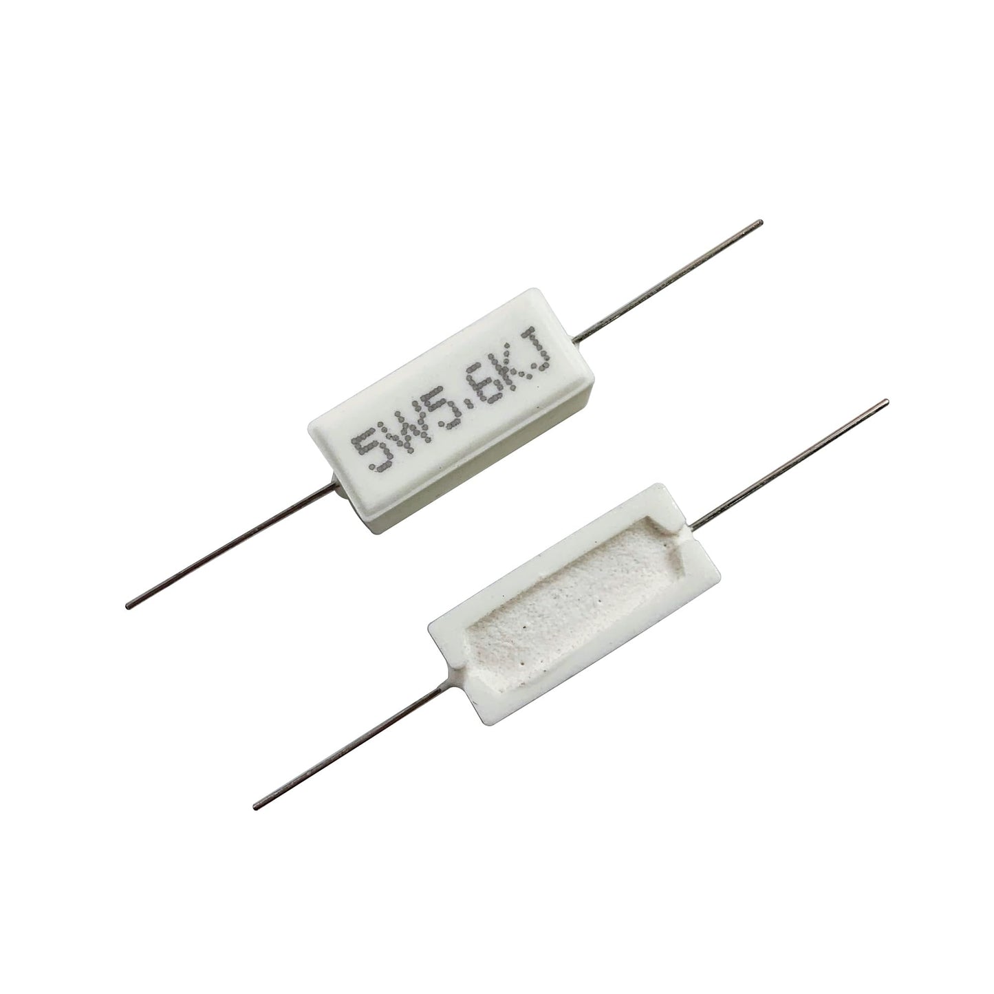 MOKMMKIT 30 Values 60 Pieces Ceramic Cement Resistor KIT 5W Resistance 5 Watt ±5% Power Resistors (100 ohm-100K ohm）