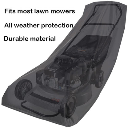 Amberr Lawn Mower Cover-Heavy Duty 600D Waterproof Push Mower Cover,Lawnmower Cover Waterproof Outdoor-Full Protection against Water,UV,Wind,Fit with Drawstring, Black 600D