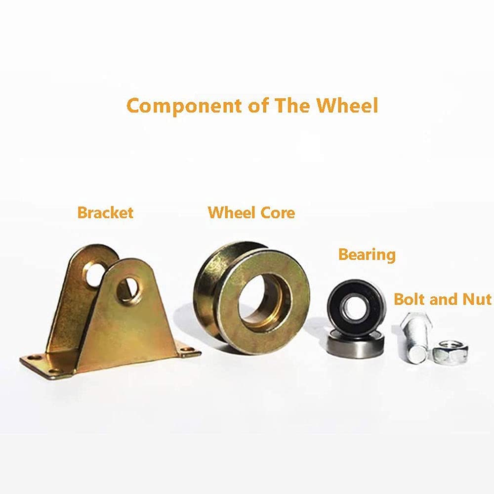 Lyplus 2" V Groove Wheel Heavy Duty Rigid Caster with Bracket for Inverted Track, Sliding Gate, Rolling Gate, Industrial Machines, Wire Rope Rail, Loading Capacity 660 lbs - 4 Pack