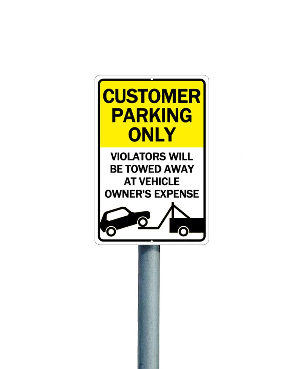 Customer Parking Only Sings for Business 10x14 Inch - Customer Parkign Signs Unauthorized Vehicles Will be Towed Sign Aluminum Parking Lots Warning Sign
