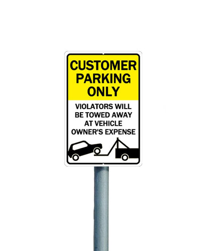 Customer Parking Only Sings for Business 10x14 Inch - Customer Parkign Signs Unauthorized Vehicles Will be Towed Sign Aluminum Parking Lots Warning Sign