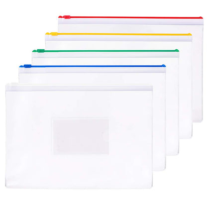 MyLifeUNIT Zipper File Bags, A4 Plastic Folders Waterproof Document Pouch, 20 Counts