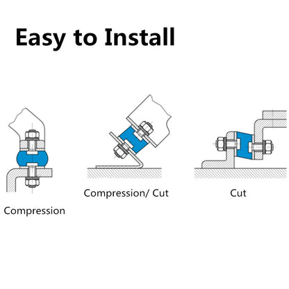 Pack of 4 Rubber Mounts Shock Absorbers Anti-Vibration Bushings for Automotive Engine Suspension and Marine Boat Applications M10 40x30mm