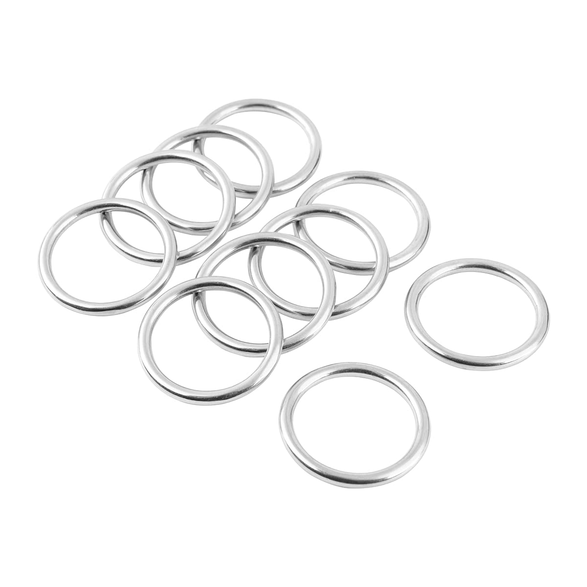 Abimars 2" Seamless Metal O Ring, 10 Pack 304 Stainless Steel Rings Load 320lbs, Solid, Heavy Duty Multi-Purpose Metal O-Ring for Macrame, Dog Leashes