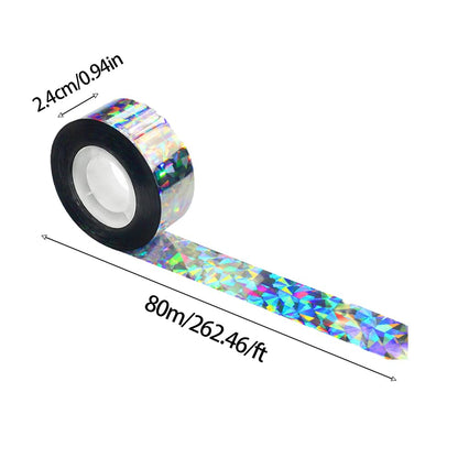 4 Pcs 1048ft Bird Repellent Devices Outdoor Bird Scare Tape Ribbon Hanging Reflective Bird Tape Ribbon Bird Deterrents for Outside Pigeon Deterrent Balcony for House Garden (4, Laser Silver Floral)