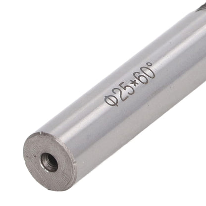 Dovetail Milling Cutter 6 Flute 60 Degree 25mm Diameter Carbide End Mill Straight Shank for General Ferrous Nonferrous Metals Machining