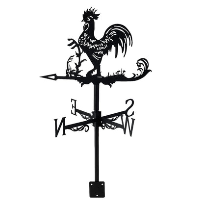 Abizarch Metal Rooster Shape Weathervane, Roof Mount Weather Chicken Wind Vane Direction Indicator,Outdoor Scene Garden Chicken Weather Vane Ornament for for Shed Farmhouse Yard Patio Decor (Rooster)
