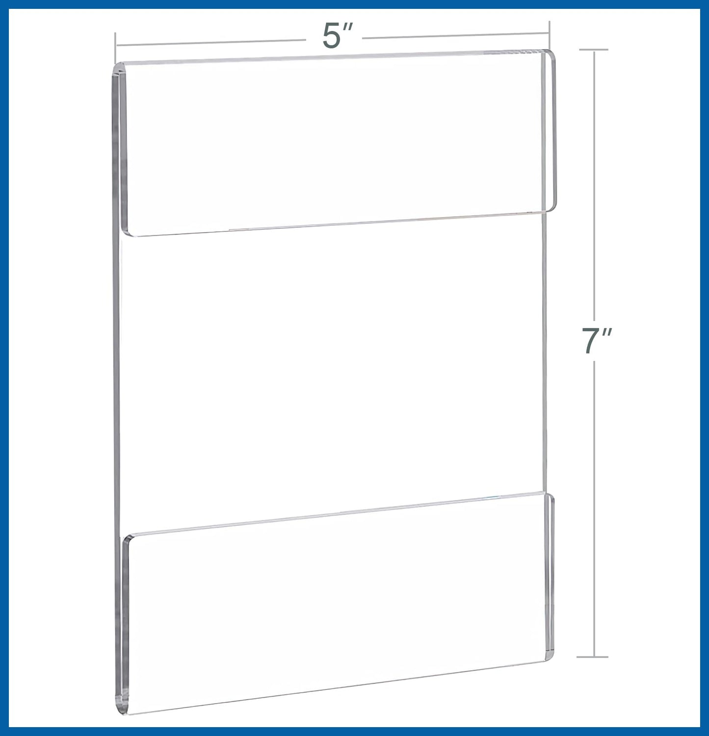 BlueValley Acrylic Sign Holder 5x7 Vertical Wall Mount Sign Holder Clear Acrylic Frame with Mounted Tape Clear Poster Frames Portrait Plastic Sign Holders for Office, Home, Restaurant, 6 Pack