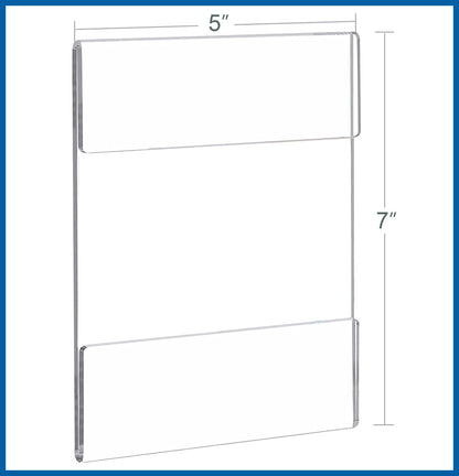 BlueValley Acrylic Sign Holder 5x7 Vertical Wall Mount Sign Holder Clear Acrylic Frame with Mounted Tape Clear Poster Frames Portrait Plastic Sign Holders for Office, Home, Restaurant, 6 Pack