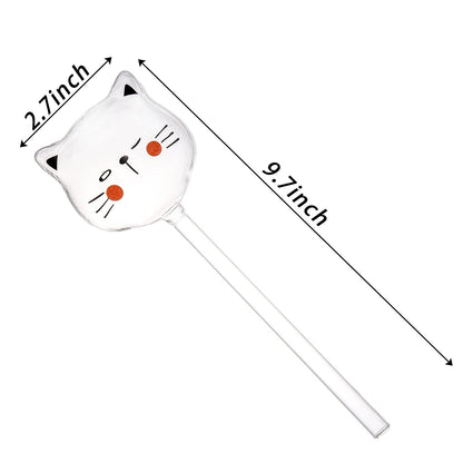 SOUJOY 6 Pieces Plant Watering Globes, Glass Self Watering Bulb, Hand Blown Cat Shape Automatic Water Spike Device for Indoor and Outdoor Plants