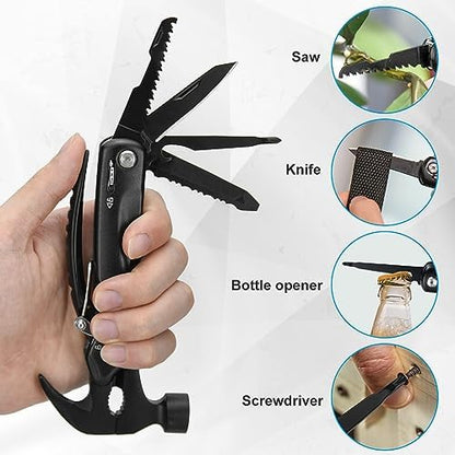 BIIB Gifts for Men, 12 in 1 Hammer Multitool Birthday Gifts for Men, Mens Gifts for Him Dad Husband Grandpa, Fathers Day Dad Gift from Daughter Wife, Camping Accessories Gear, Fathers Day Gift Ideas