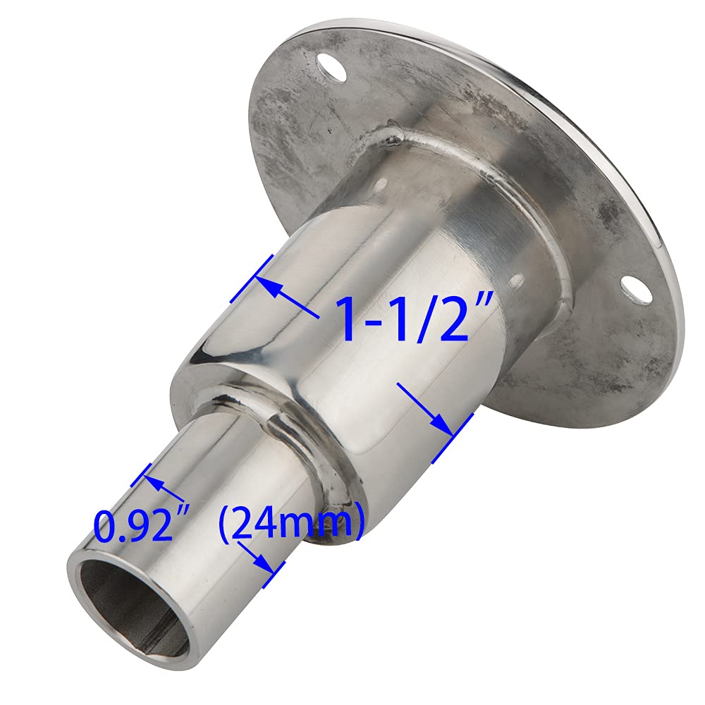 Stainless Steel 316 Straight Thru Hull Exhaust Skin, Fitting 24mm Tube Pipe Socket Hardware, for Diesel Parking heaters