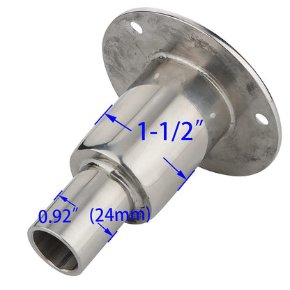 Stainless Steel 316 Straight Thru Hull Exhaust Skin, Fitting 24mm Tube Pipe Socket Hardware, for Diesel Parking heaters