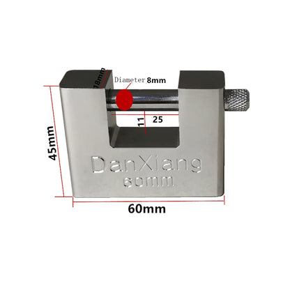 D-Shaped Heavy Duty Security Padlock with 3 Keys,Hardened Solid Steel Hardware Monoblock Lock,8mm Thick Shackle for Garages,Containers,Sheds, Lockers,Gates and Warehouse Protection Locks