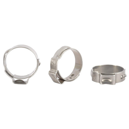 Yaegoo 200Pcs 5.8-21mm 304 Stainless Steel Single Ear Stepless Hose Clamps Assortment Kit - 10 Kinds of Size