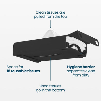 LastTissue® Reusable Cotton Tissue Box | Face Towels & Handkerchiefs for Men & Women – Washable, Sustainable Facial Tissue with Storage Case