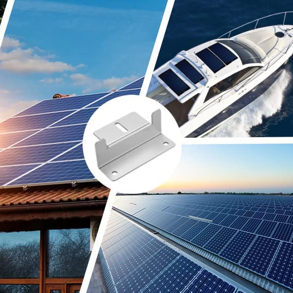 Baotkere Solar Panel Mount Z Brackets, Anti-Corrosion Kits with Nuts and Bolts, Connector Wrenches, Used for House Apartment Roof, Walls Mounted Structures