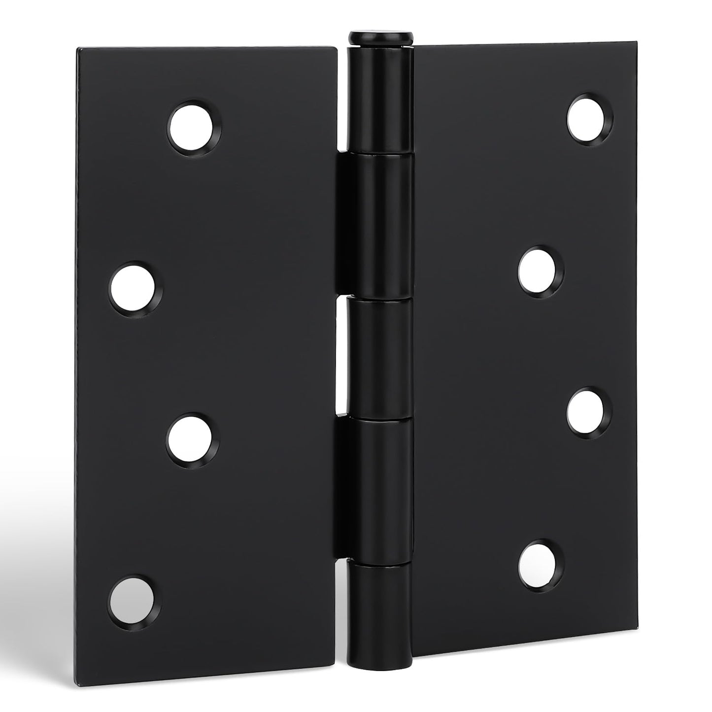 goldenwarm 6pack 4 x 4 Inch Matte Black Door Hinges Exterior and Interior Door Hinges with Square Corners