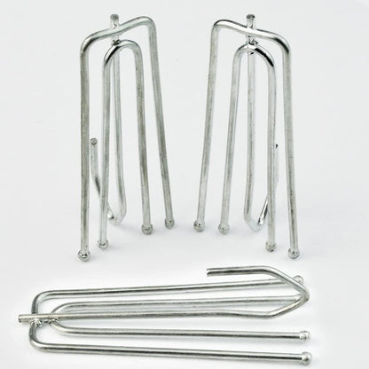 100 Pack Stainless Steel Shower Curtain Hooks Pleater Tape Hook Traverse 4 Prongs Pleat Pinch Metal Hooks Heavy Duty Clips Pin Drapery for Window Door and Shower Curtain