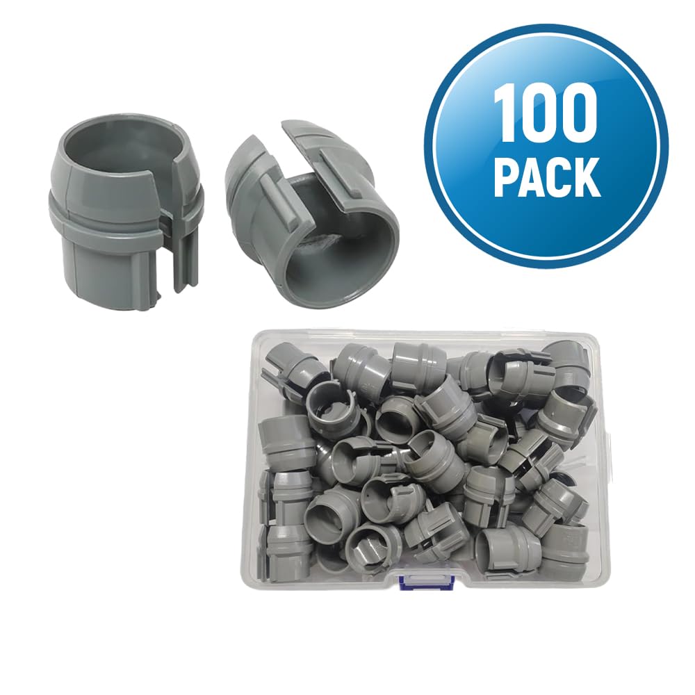 (Pack of 100) Axiomdeals 1/2" Plastic Cable Connectors Non-Metallic Snap in Style for Romex 14/2-10/3, 14/2, 12/2, 14/3 AWG Electrical Wire ETL Approved for Potlights Gimbals Junction Boxes