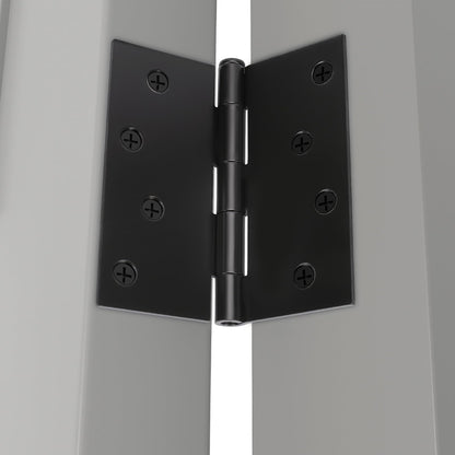 goldenwarm 6pack 4 x 4 Inch Matte Black Door Hinges Exterior and Interior Door Hinges with Square Corners
