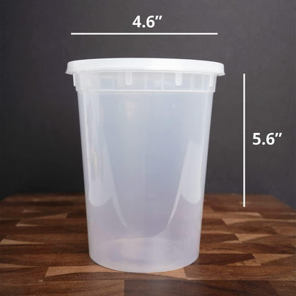 Deli Food Containers with Lids - 24 Sets 32 oz Airtight Food Storage Containers, Freezer/Dishwasher/Microwave Safe, Soup Containers For Takeout Meal Prep Storage