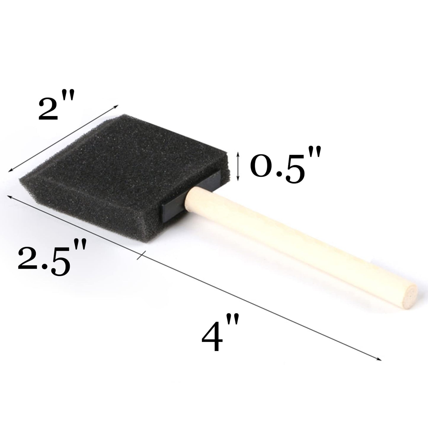 Tosnail 96 Pack 2 Inch Foam Paint Brush with Wooden Handles for Acrylics, Stains, Varnishes, Crafts, Arts