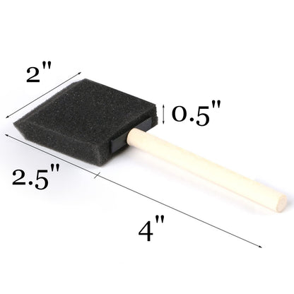 Tosnail 96 Pack 2 Inch Foam Paint Brush with Wooden Handles for Acrylics, Stains, Varnishes, Crafts, Arts