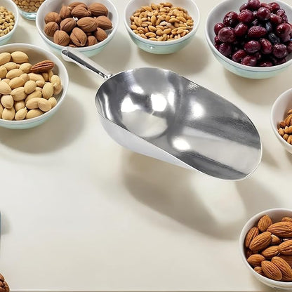38oz Aluminum Alloy Ice Scoop, Metal Kitchen Food Scoop for Candy, Flour, Sugar, Coffee Bean, Pet Food
