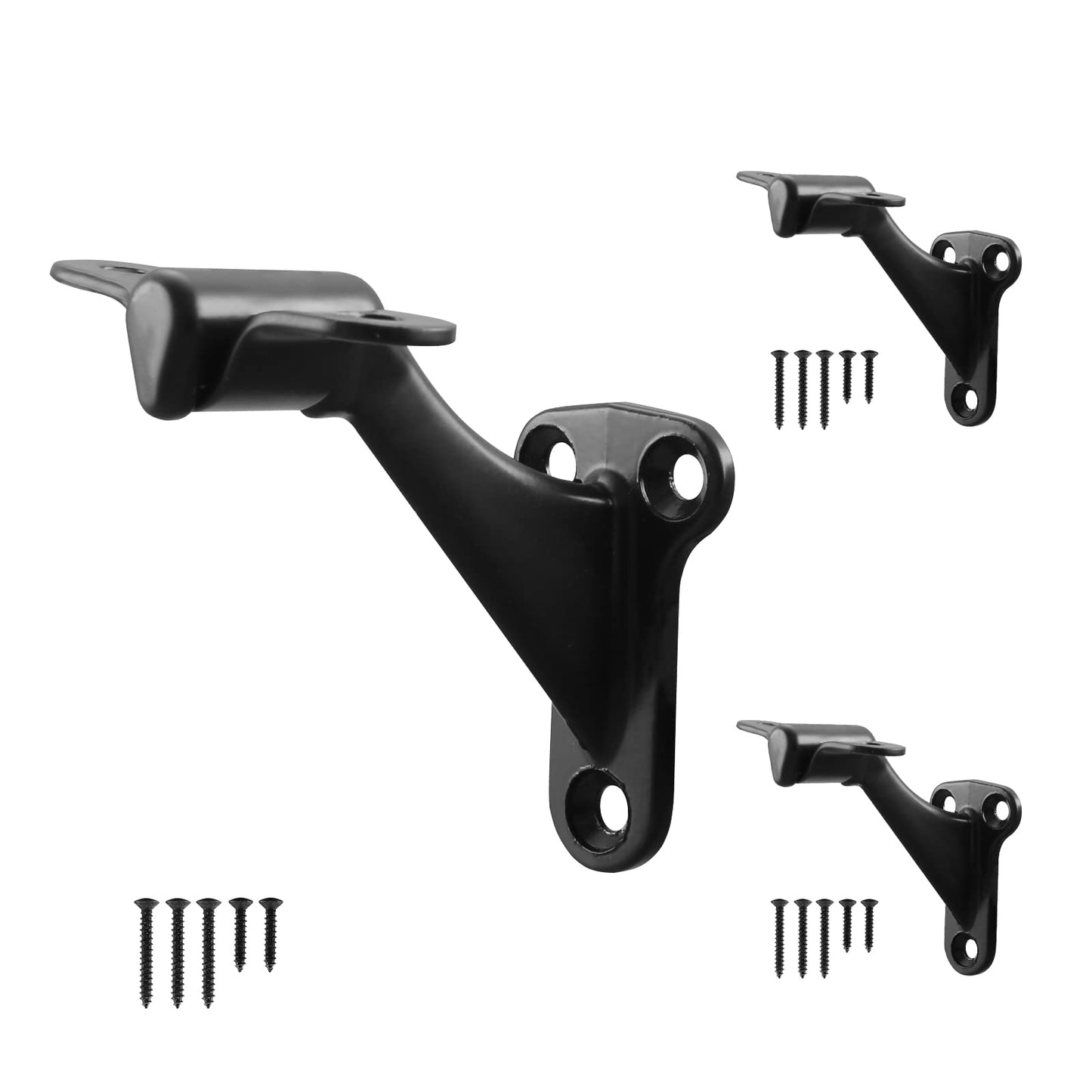 HOME MASTER HARDWARE Handrail Stair Brackets 3" Heavy Duty Support Hardware for Stairways, Home or Office Staircase Hand Rail Bracket with Screws, Oil Rubbed Bronze Finish 3 Pack
