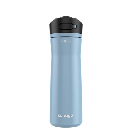 Contigo Ashland Chill 2.0 Stainless Steel Leak-Proof Water Bottle with Straw and Carry Handle for Easy Travel, Vacuum-Insulated and BPA-Free, Glacier, 24 oz (709 mL)