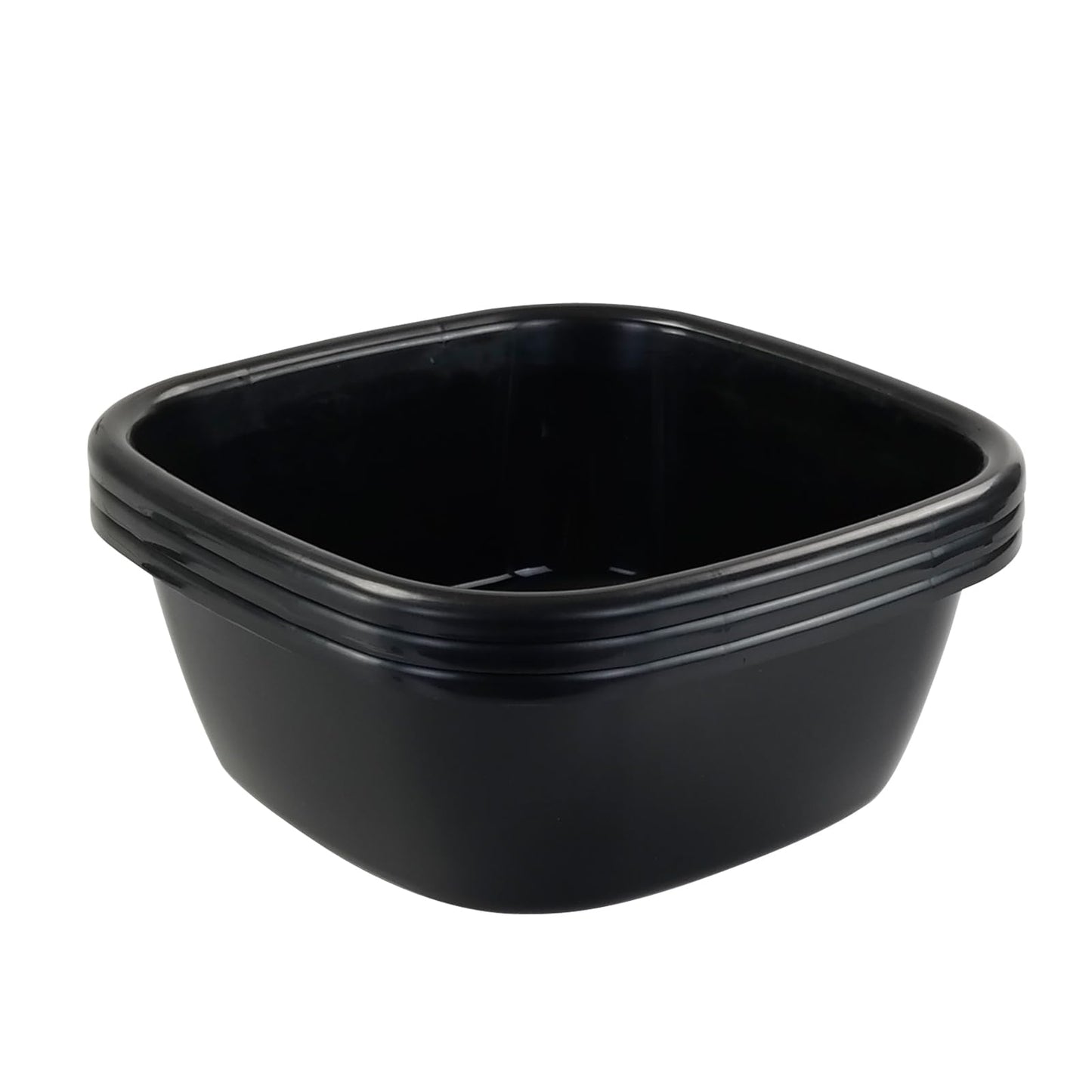 Qskely 3 Packs Plastic Wash Basin, 12 Quart Dish Tub, Black