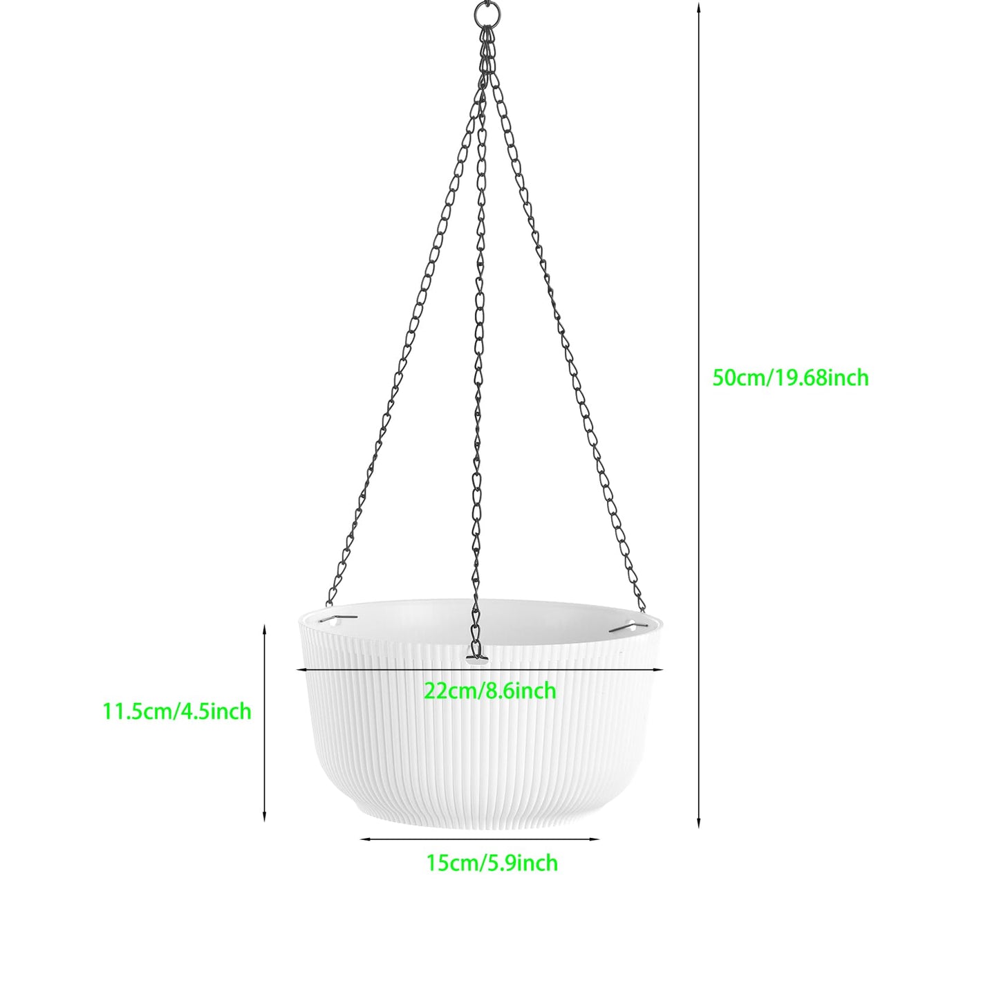 Welherkom 2 Pack Hanging flower pot, hanging planters and baskets, quality white 10 Inch hanging planters and baskets for home offices (white)