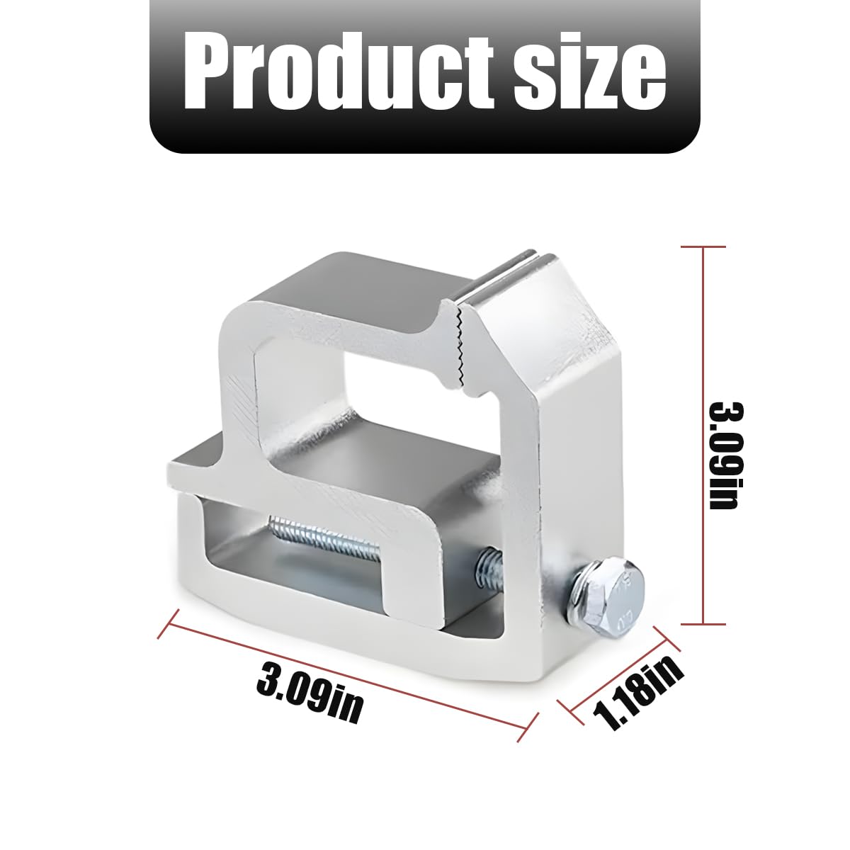 XINLIYA Truck Topper Clamps, 4PCS Aluminum Cap Shells Mounting Clamps for Camper Bed Rack ＆ Canopy Bracket, Heavy Duty Automotive Accessories, Universal for Pick Up, RV, Trailer (Silver)