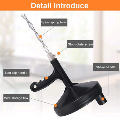 Plumbing Snake Drain Auger 25 Feet Pipe Snake Professional Drain Clog Remove Tool for Bathtub Drain, Kitchen Sink, Sewer, Comes with Gloves and 25 Inch Snake Hair Clog Remover