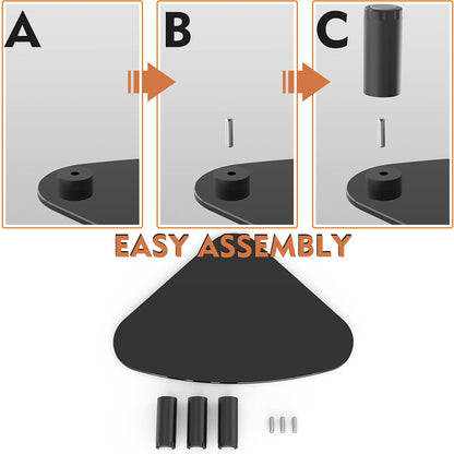 Tempered Glass Computer Monitor Riser | Triangle Save Space Desktop Corner Stand for Computer Monitor & Laptop Black HD01B-003
