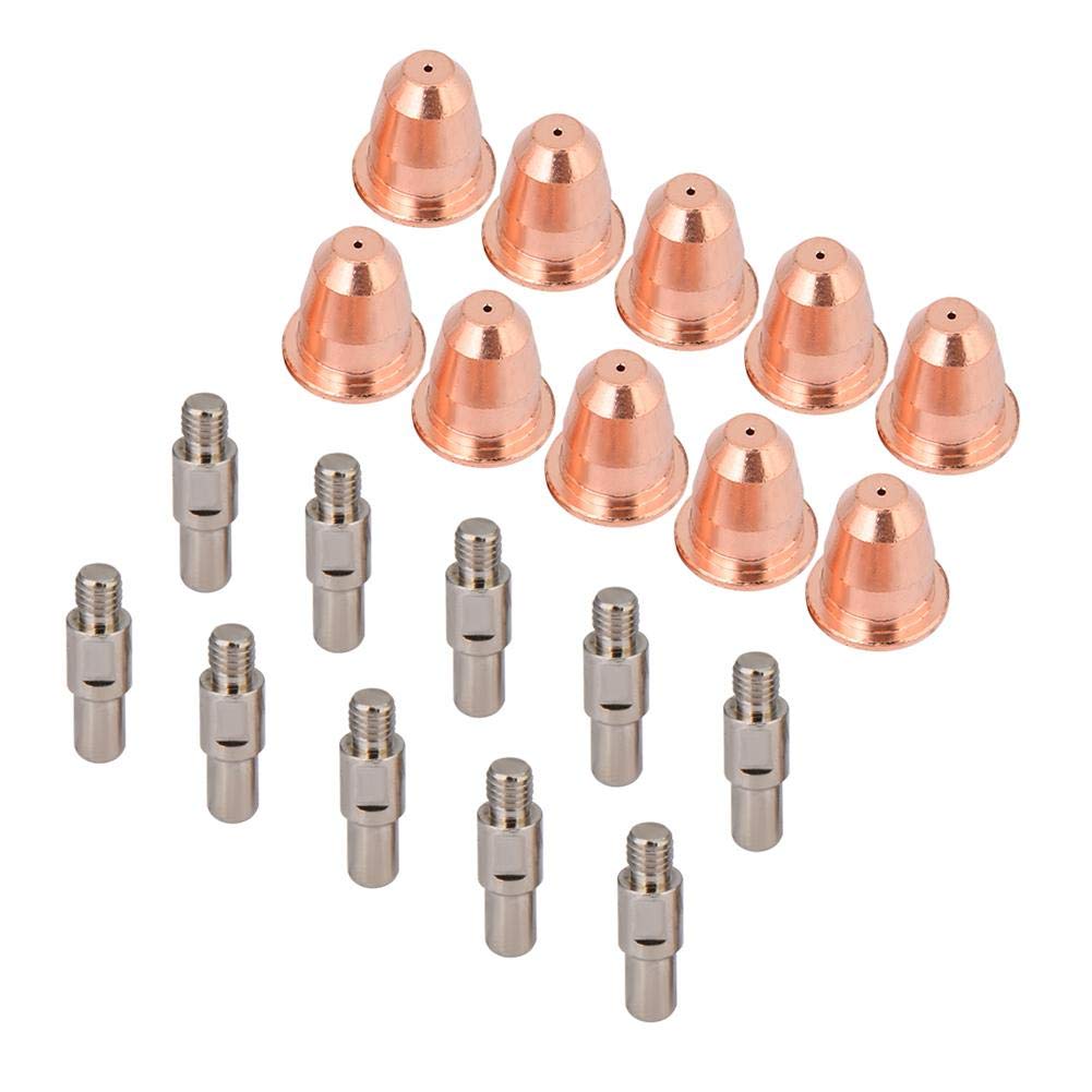 Plasma Torch Accessories Cutting Nozzle Tool 10Pcs PR0110 Electrode and 10Pcs PD0116-08 Nozzles, Welding Machine Electrode Consumables