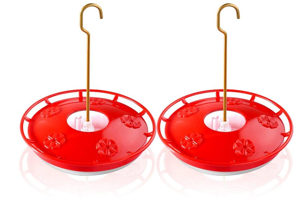 Auch 2 Packs Hummingbird Feeders for Outdoors, Leak-Proof, Easy to Clean and Fill, Saucer Humming Feeder for Hummer Birds, Including Hanging Hook