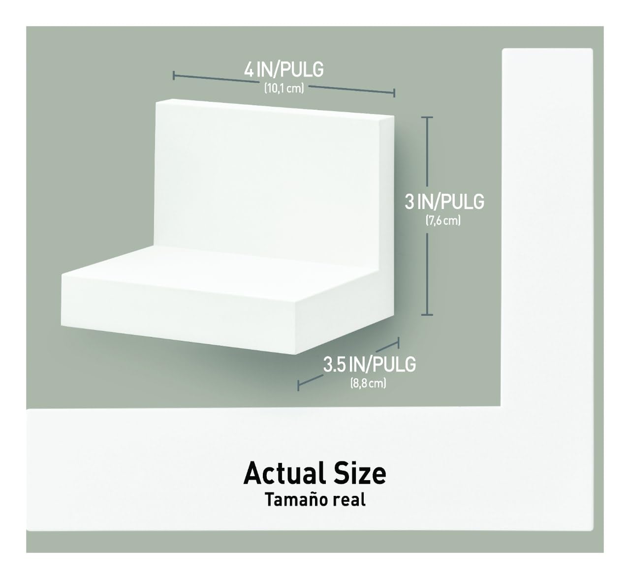 Command Display Floating Wall Shelves, 2 Ledges 8 Strips, Damage-free Decorating, Quartz