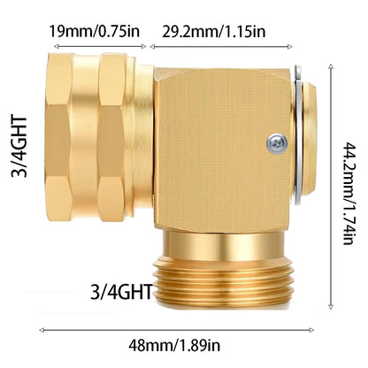 2 Pcs 90 Degree Hose Bends with A Strip of Adhesive Tape for Quick Connect Fittings Brass Rotating Solid Adapter Splitter Connector Hoses Water Connectors (2)