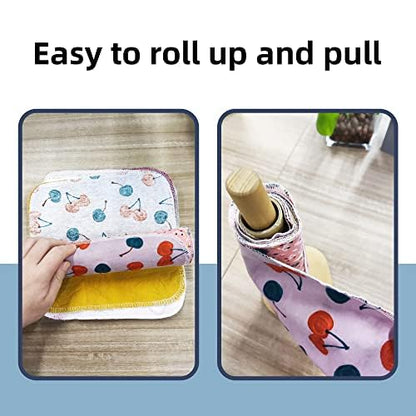 Simnice Reusable Paperless Paper Towels — Eco-Friendly Reusable Napkins Paper Towel, Washable Cotton Cloth Roll for Kitchen,25 Pack 10”x10”with Cardboard Roll